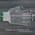 65g 10 gauge double side black pvc dotted natural white cotton knitted glove for repairing boat trailer and jet boat